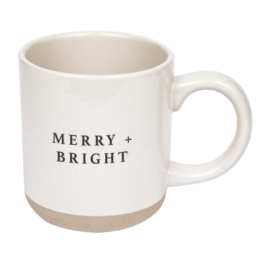 Merry and Bright Stoneware Coffee Mug - Currency Coffee Co