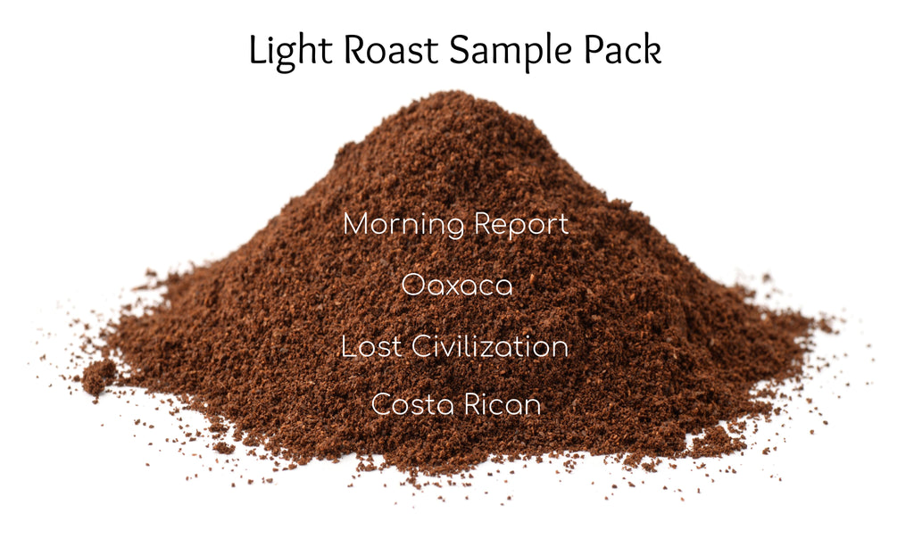 Light roast coffee samples