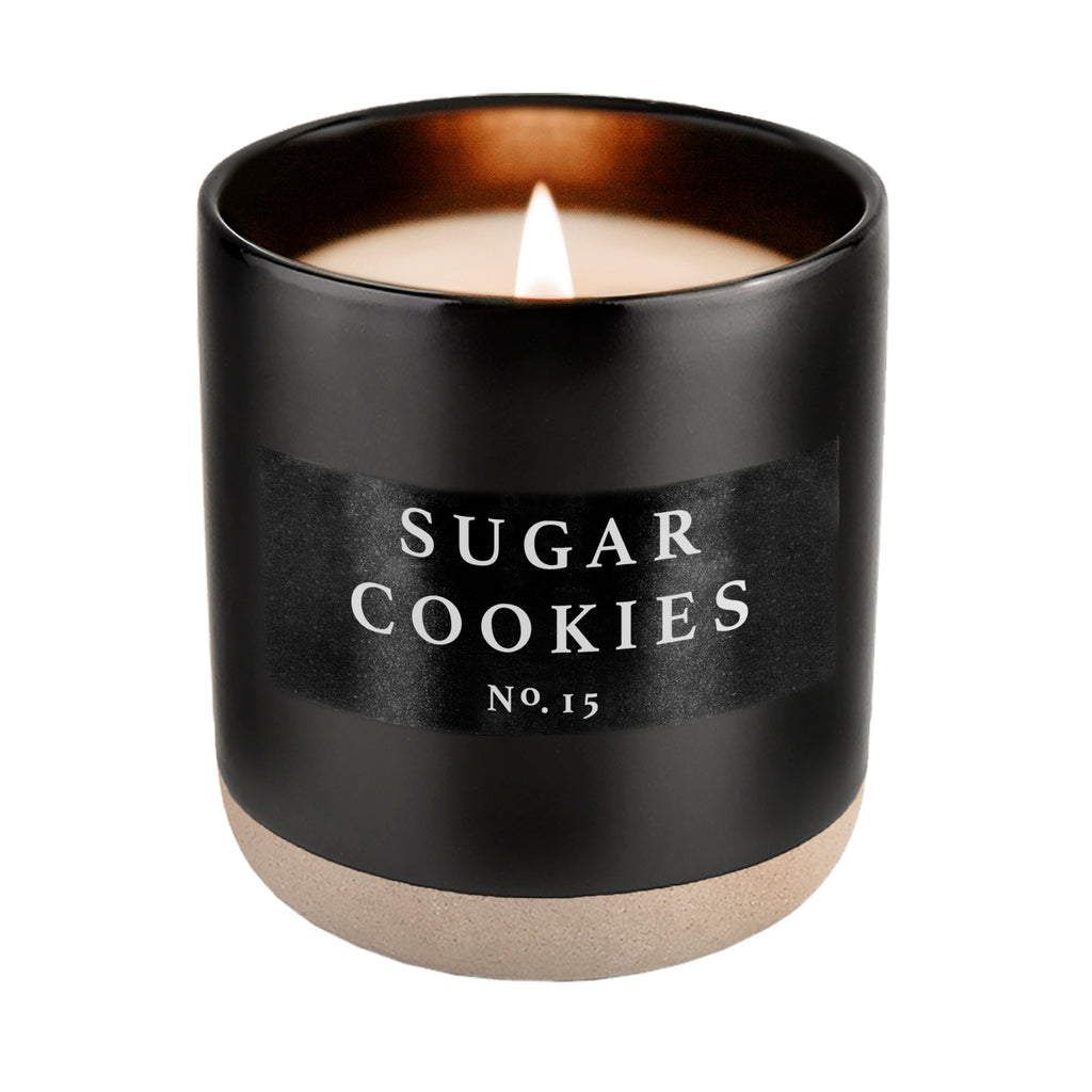 Sugar Cookies Soy Candle - Black Stoneware Jar - 12 oz - Currency Coffee Co