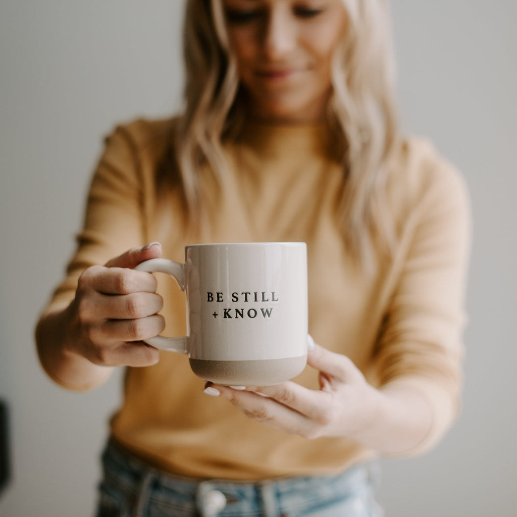 Be Still and Know Stoneware Coffee Mug - Currency Coffee Co