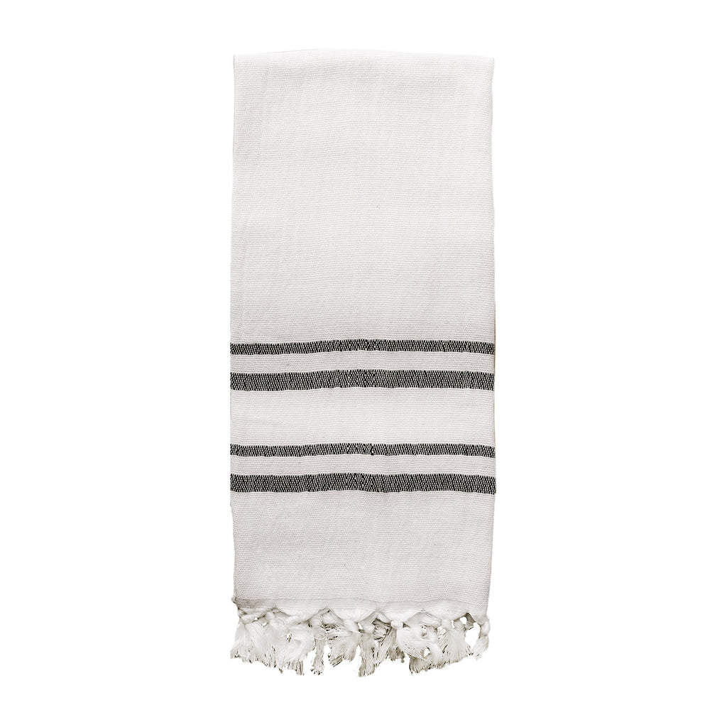 Haley Turkish Cotton + Bamboo Hand Towel - Two Stripe - Currency Coffee Co