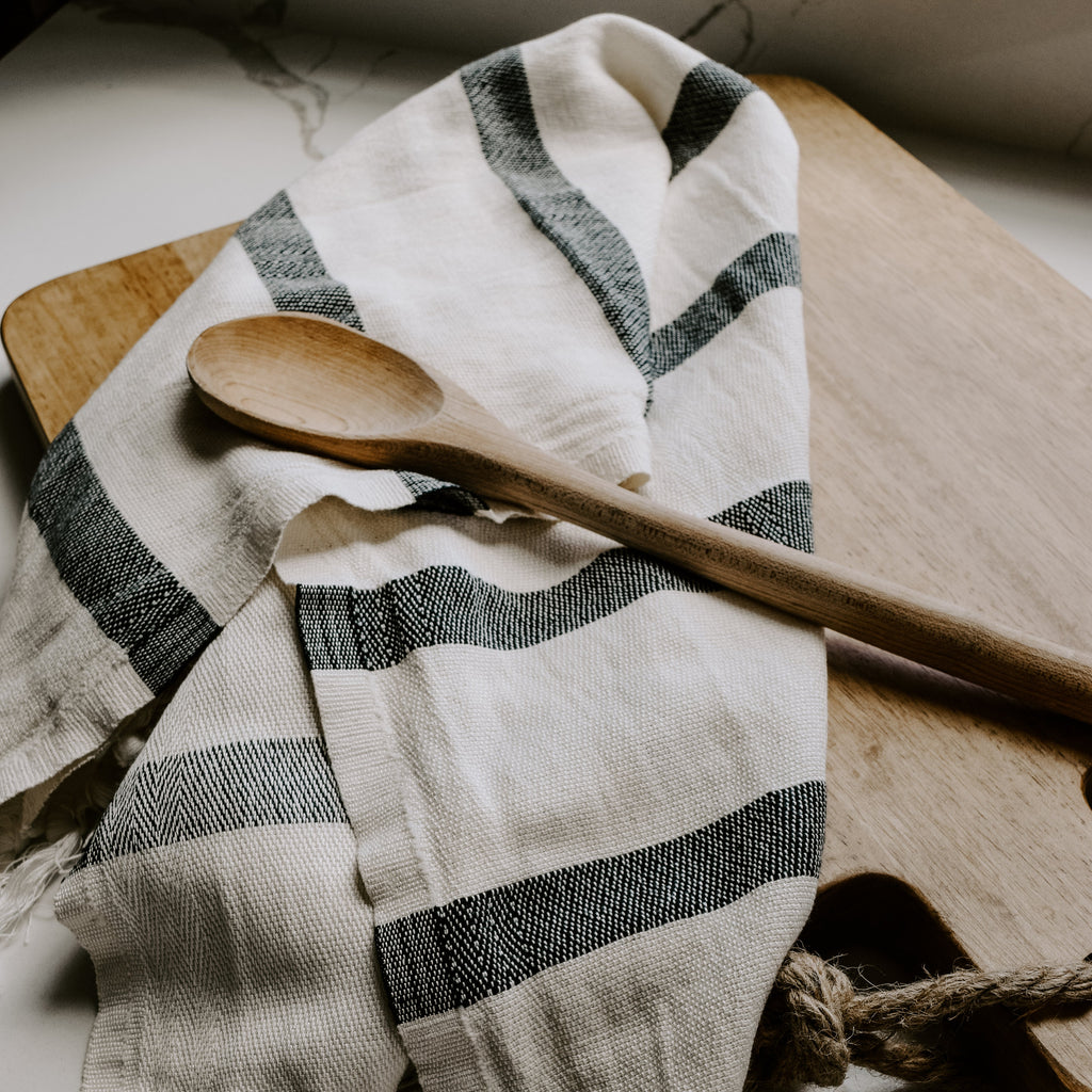 Turkish Cotton + Bamboo Hand Towel - Single Stripe - Currency Coffee Co